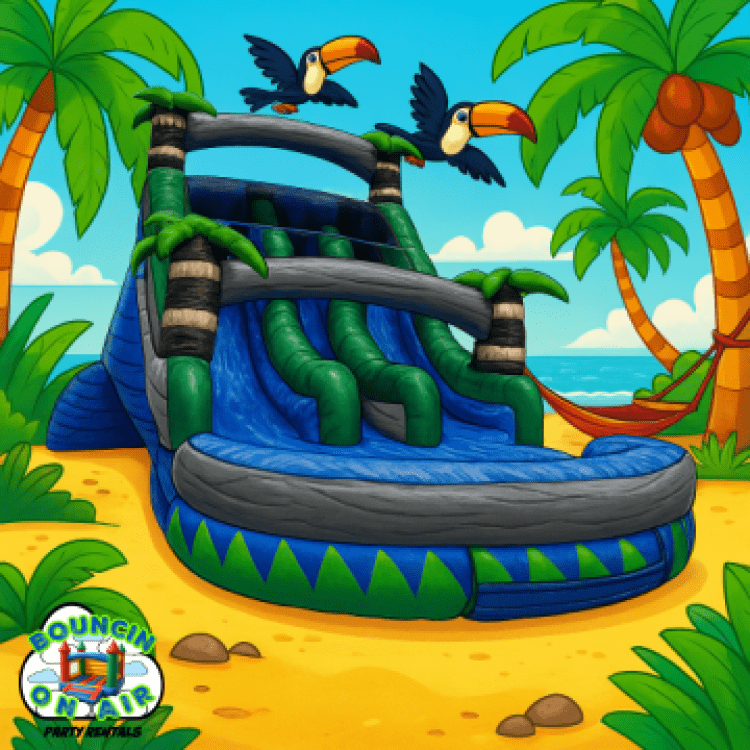 20’ Tropical Rush Dual Lane Slide 20’ Tropical Rush Dual Lane Slide